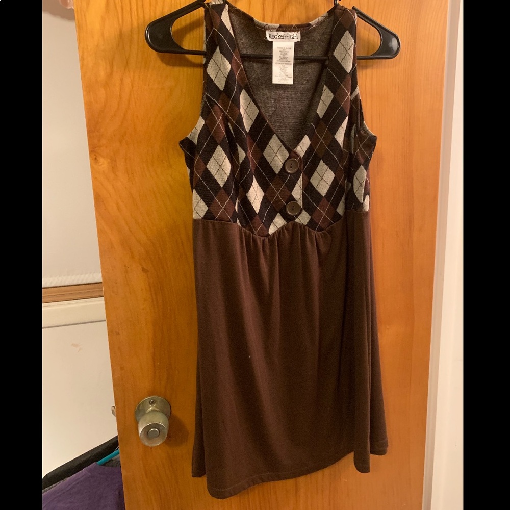 Sleeveless Plaid Juniors Dress